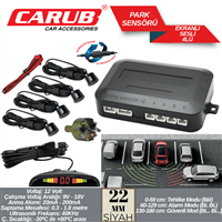 PARK SENSÖRÜ  EKRANLI 22 MM SiYAH  4 SENSÖR 1